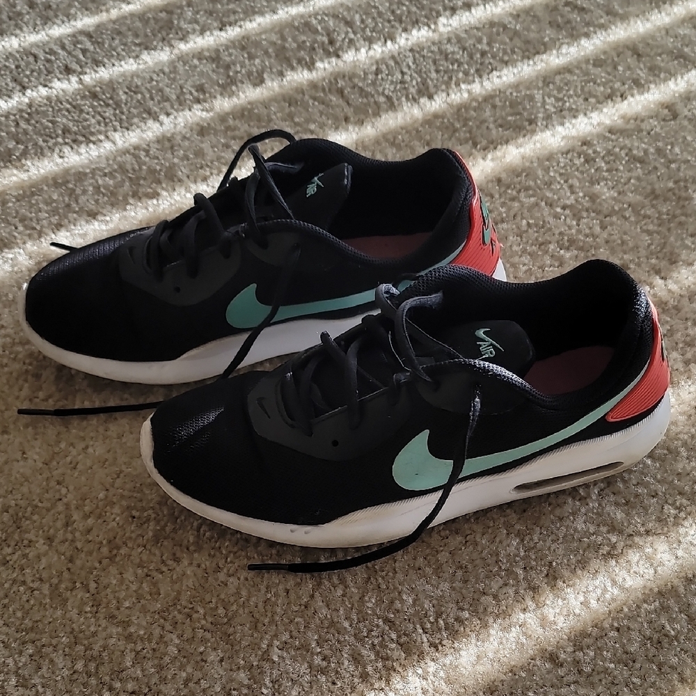 Nike Sneakers Black with Mint and Coral Accents